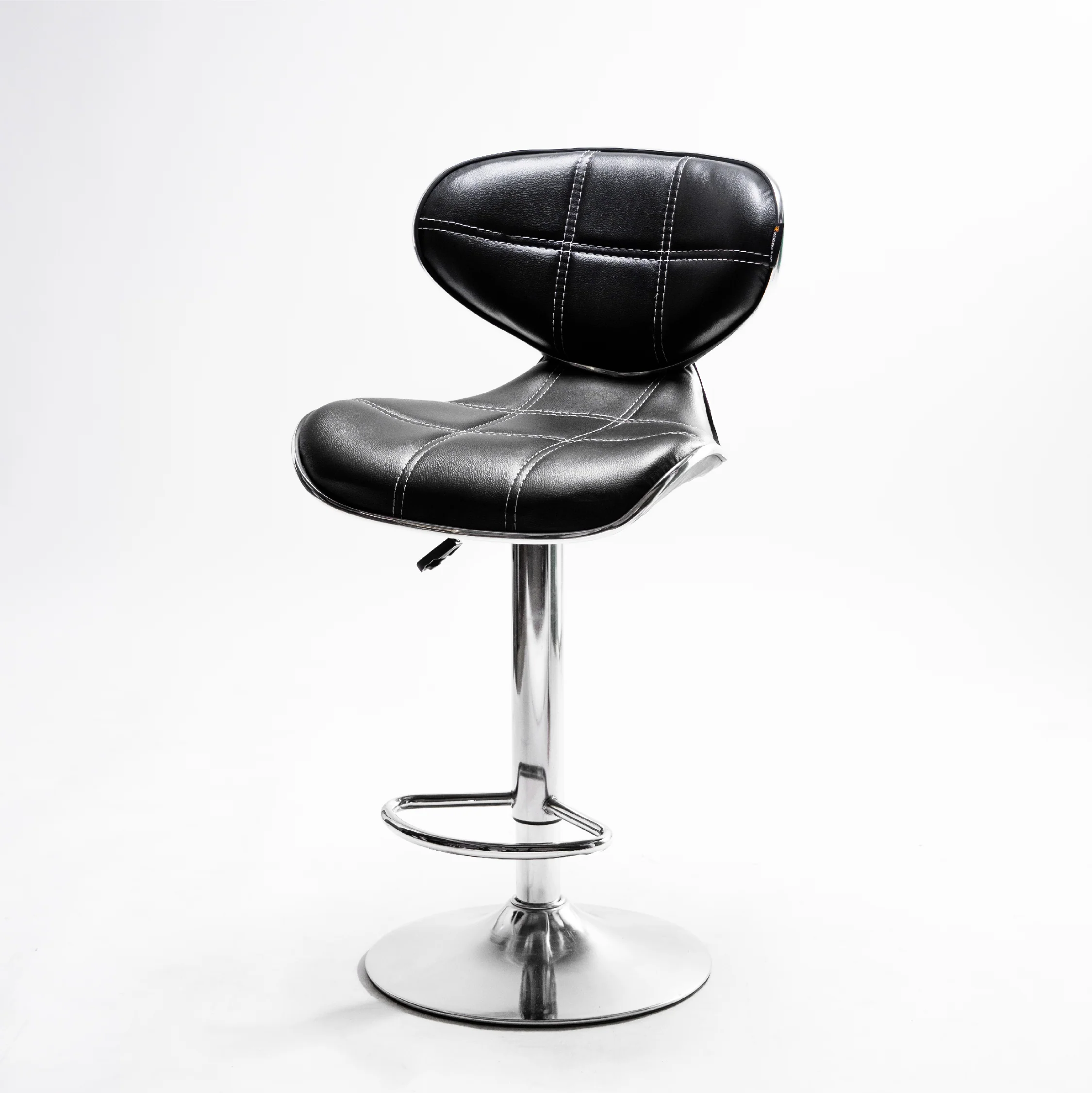 Apple Bar Chair - Stylish Revolving Bar Stool with 360° Swivel Seat & Footrest for Kitchen, Cafe, Bar Counter, 6-Month Warranty Black (Pack of 1) - Image 5
